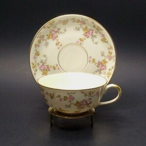 Johann Haviland Bavaria Teacup & Saucer Set Pink Yellow Roses 02056 Victorian